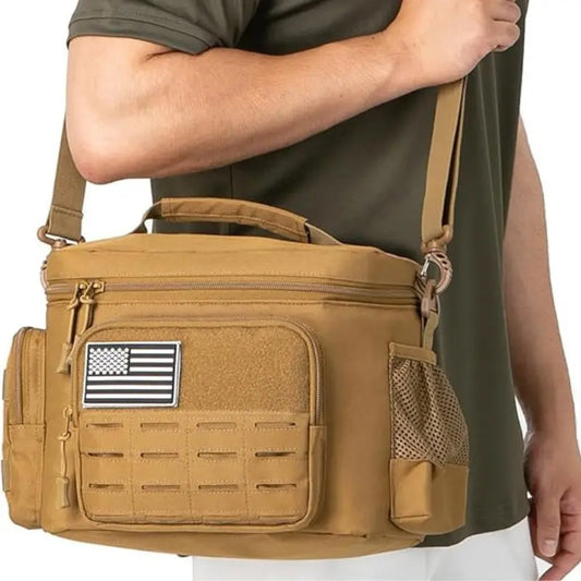 Sac Isotherme Repas Tactique Militaire Homme 13L (Khaki) Gourde Bottle®