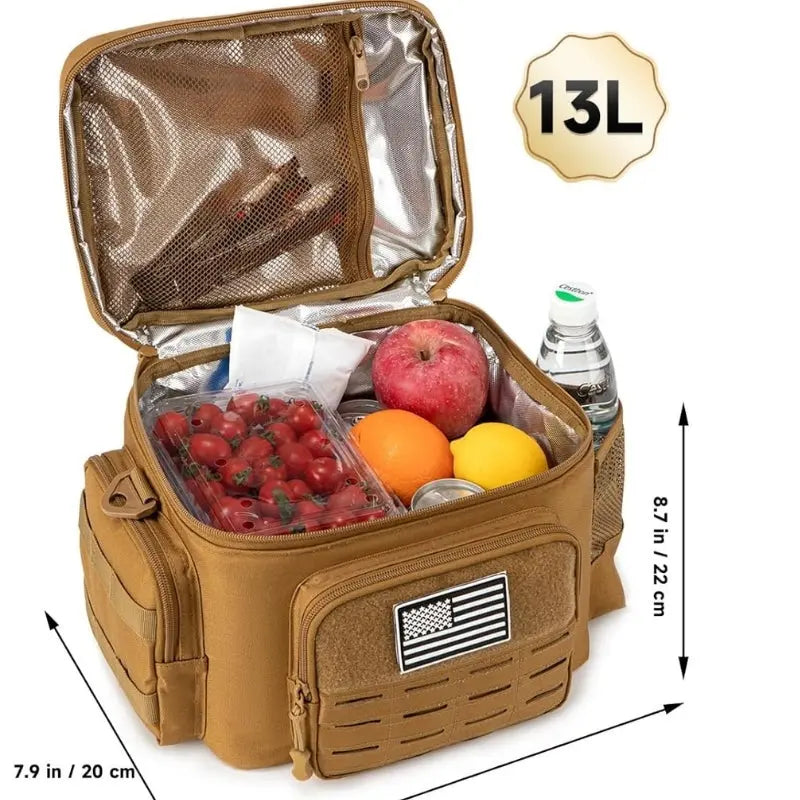 Sac Isotherme Repas Tactique Militaire Homme 13L (Khaki) Gourde Bottle®