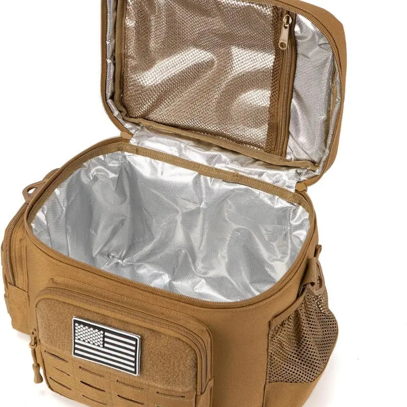 Sac Isotherme Repas Tactique Militaire Homme 13L (Khaki) Gourde Bottle®