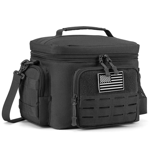 Sac Isotherme Repas Tactique Militaire Homme 13L (Noire) Gourde Bottle®