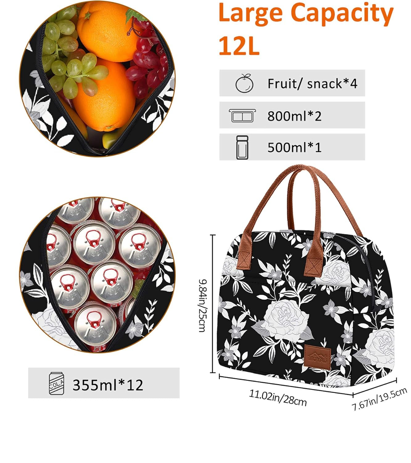 Sac Lunch Box Noir 12 L Gourde Bottle®