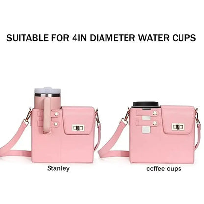 Sac à main avec poches en bandoulières pour Stanley Cup et HydroJug Traveler, sac de transport pour gourde d'eau, accessoire pour Stanley Cup, avec poche, bandoulière réglable, housse de paille, accessoire de gobelet, pou Gourde Bottle®