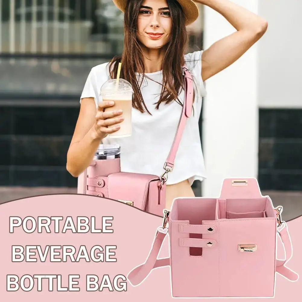Sac à main avec poches en bandoulières pour Stanley Cup et HydroJug Traveler, sac de transport pour gourde d'eau, accessoire pour Stanley Cup, avec poche, bandoulière réglable, housse de paille, accessoire de gobelet, pou Gourde Bottle®
