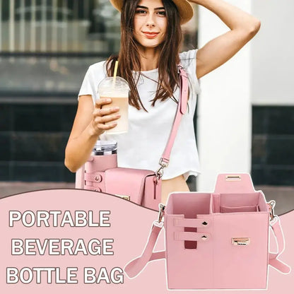 Sac à main avec poches en bandoulières pour Stanley Cup et HydroJug Traveler, sac de transport pour gourde d'eau, accessoire pour Stanley Cup, avec poche, bandoulière réglable, housse de paille, accessoire de gobelet, pou Gourde Bottle®