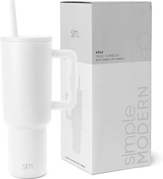 Simple Modern Tumbler Isotherme avec Poignée et Paille 40 oz Gourde Bottle®