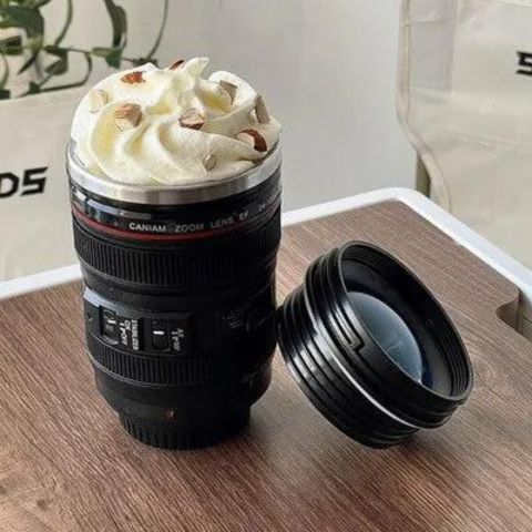 Tasse à café avec objectif d'appareil photo présente un design réaliste d'objectif d'appareil photo, réaliser n'importe quels boisson que vous avez envie avec cette tasse - Gourde Bottle