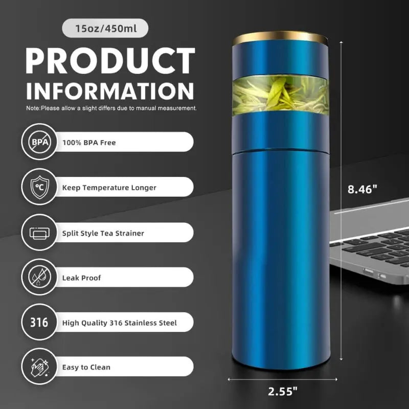 Théière Avec Infuseur Connectée 450ml Gourde Bottle®