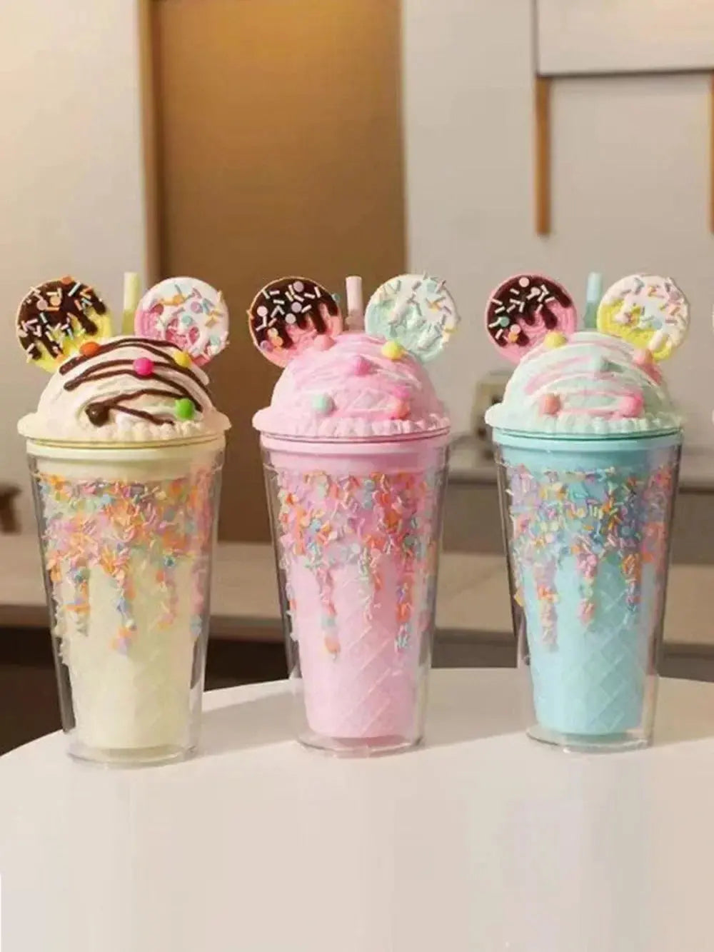 Verre Plastique Enfant Motif Cornets 450ml Gourde Bottle®